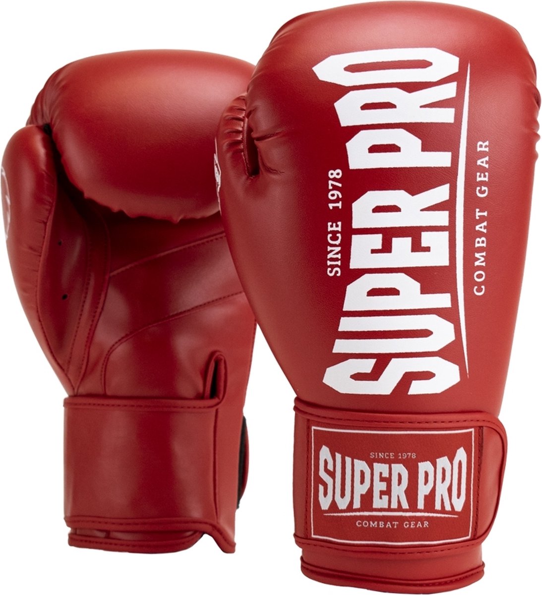 Gants de boxe super pro combat gear champion (kick) rouge blanc 10oz