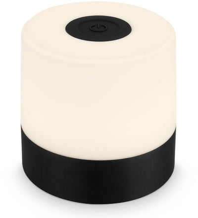 B.k.licht briloner - mini lampe de table rechargeable - avec USB-C - sans fil - dimmable - lampe d'extérieur - lampe pour enfants - lumière blanche chaude 2 700 K - 7x7 cm - noir