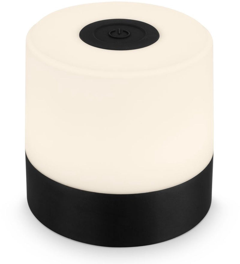 B.k.licht briloner - mini lampe de table rechargeable - avec USB-C - sans fil - dimmable - lampe d'extérieur - lampe pour enfants - lumière blanche chaude 2 700 K - 7x7 cm - noir
