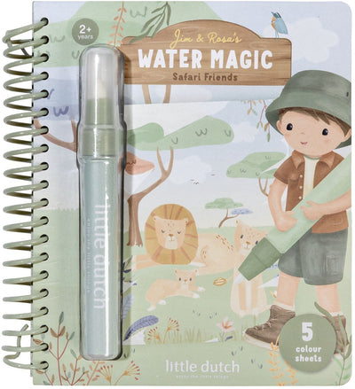 Little Dutch livre de coloriage à l'eau - safari jim - livre de coloriage magique réutilisable - coloriage jouets éducatifs pour tout-petits - à partir de 2 ans