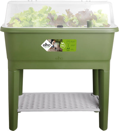 Elho noa table de culture 80 - bac de culture sur pieds avec couvercle - réservoir d'eau - ø 78,5 x h 34,2 cm - vert mousse