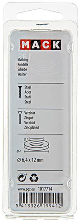 Mack 1017714 - rondelle acier galvanisé 40 pcs 6,4 x 12 mm | 10 pièces