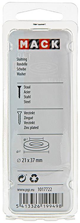 Mack 1017722 - rondelle acier galvanisé 4 pcs 21 x 37 mm | 10 pièces
