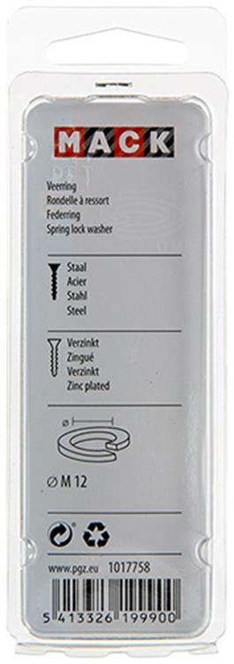 Mack 1017758 - rondelle élastique acier galvanisé 12 pcs m 12 | 10 pièces