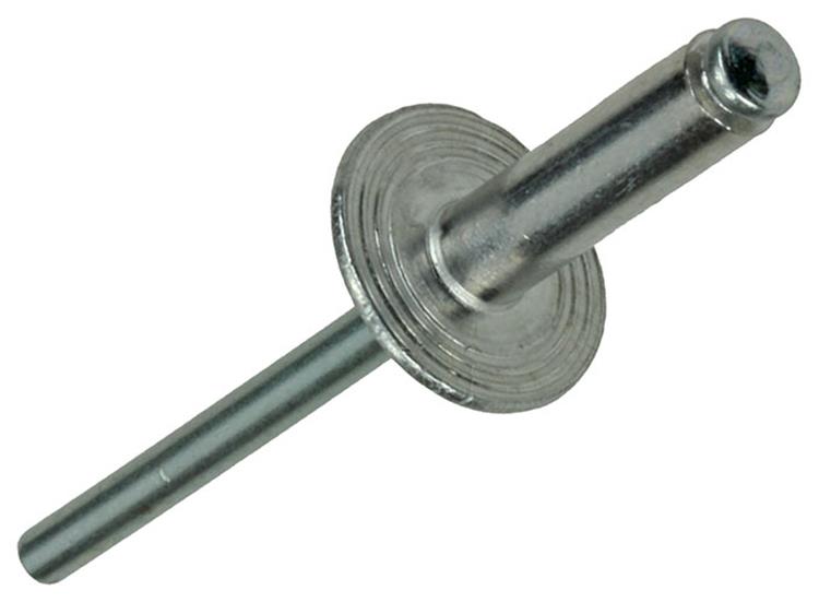 Mack 1020310 - 10 agrafes aveugles aluminium tête large 4,8x16mm | 5 pièces