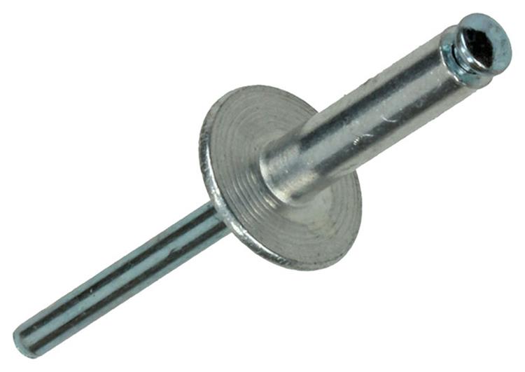 Mack 1020311 - 9 agrafes aveugles aluminium tête large 4,8x20mm | 5 pièces