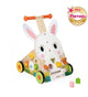 Janod - lapin en bois - chariot multi-activités - déambulateur