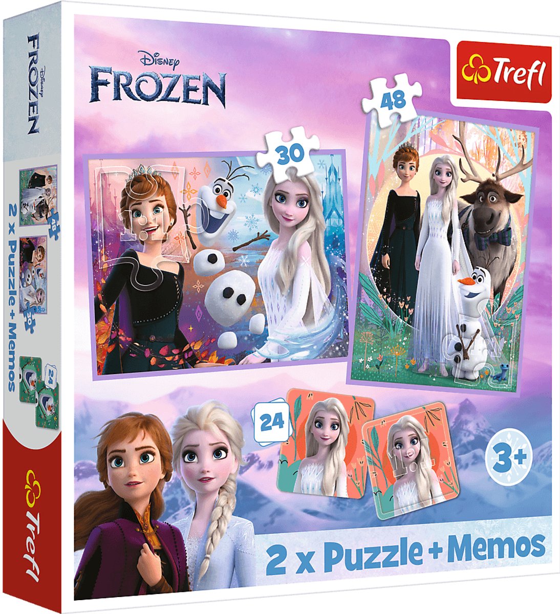 Trefl puzzle Disney congelé 2 princesses dans leur pays - jeu mémo 2en1.