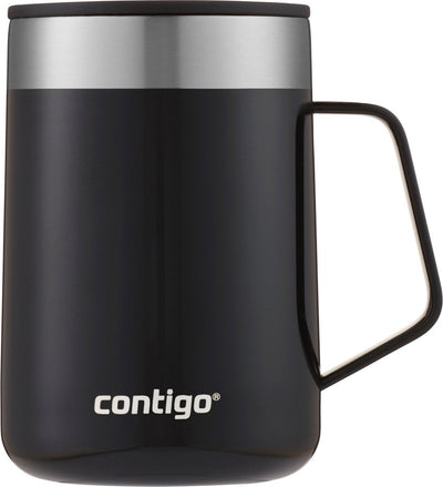 Contigo contingo streeterville tasse de bureau, tasse à café thermos isolée en acier inoxydable avec poignée et couvercle, garde le café et le thé au chaud jusqu'à 5 heures, idéale pour le bureau et la maison, 410 ml | réglisse