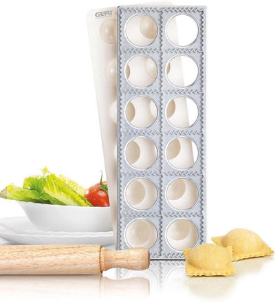 Machine à raviolis Gefu tasca - set 3 pièces - forme ravioli - machine à pâtes pour 12 raviolis