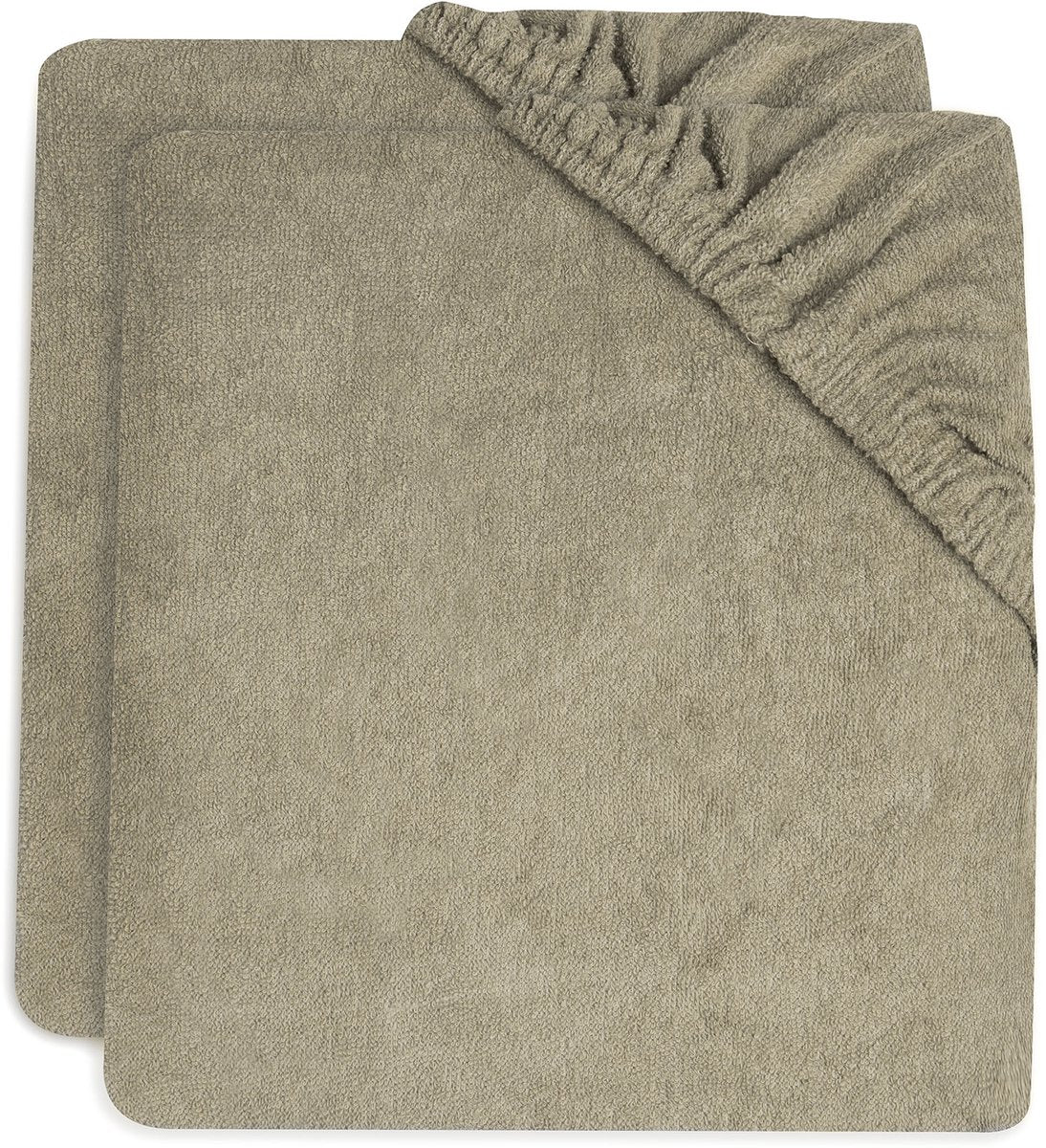 Jollein housse de matelas à langer éponge 75x85cm vert olive (paquet de 2)