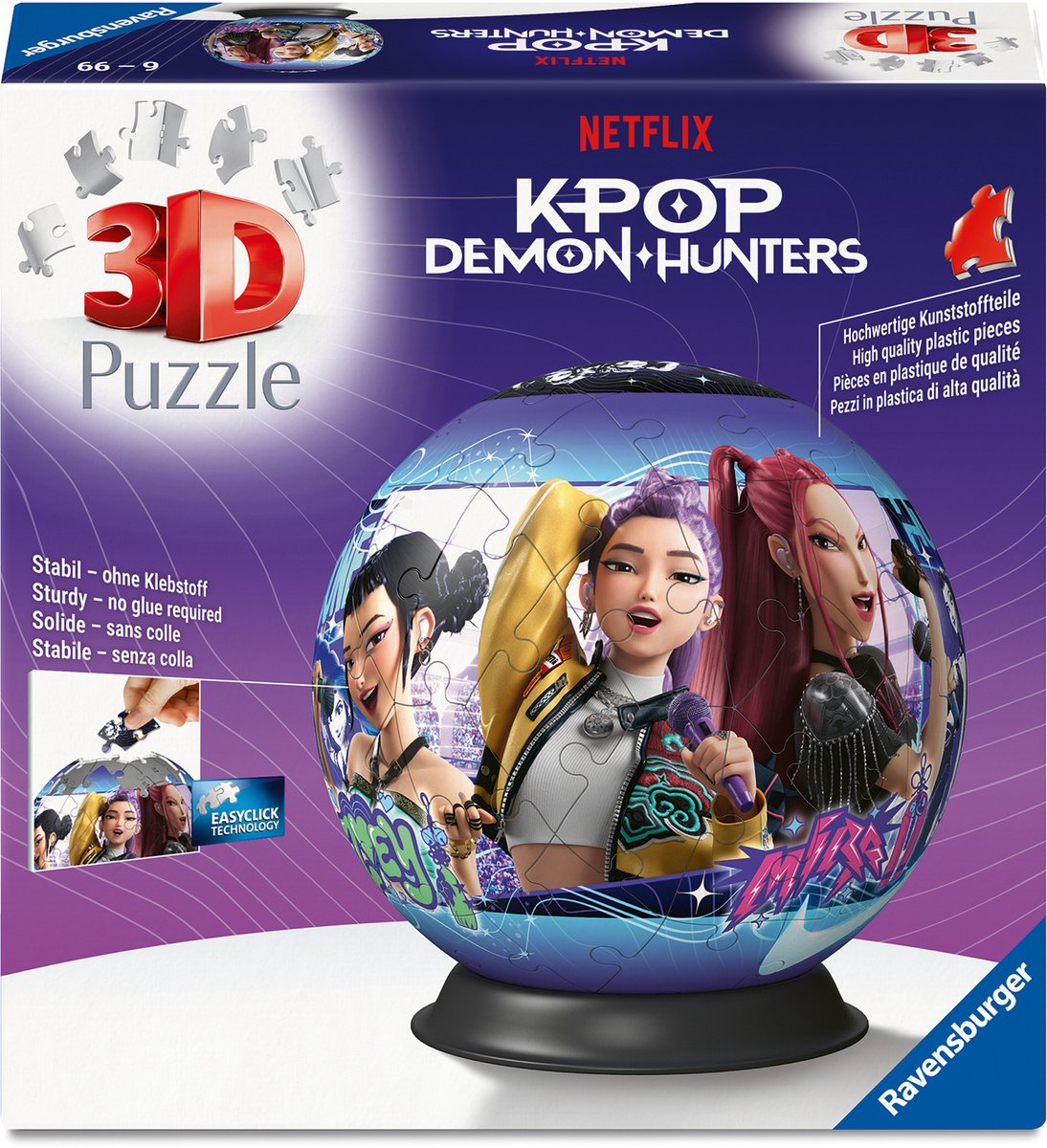 Ravensburger - Puzzle boule 3D - Chasseurs de démons kpop - 72 pièces