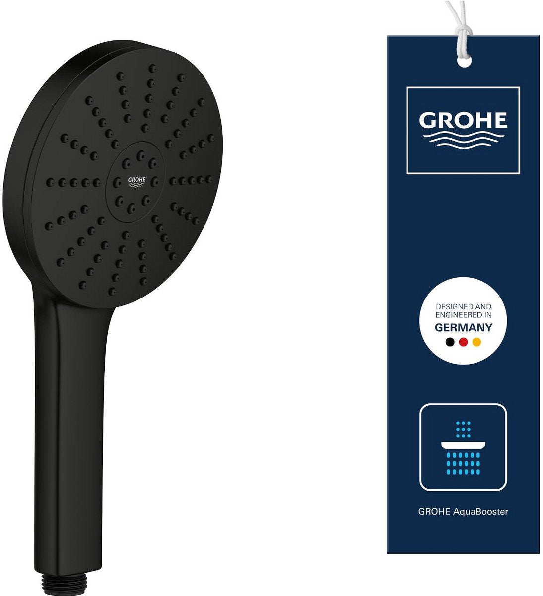 Douchette à main Grohe vitalio joy+ 120 - 3 types de jets - aqua booster - économie d'eau (7 l min) - noir mat