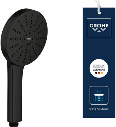 Douchette à main Grohe vitalio joy+ 120 - 3 types de jets - aqua booster - économie d'eau (7 l min) - noir mat