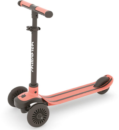 Trottinette enfant Chillafish 3 ans à trois roues - rose orange - trottinette légère avec guidon amovible et frein à pied - réglable en hauteur - inclinaison pour diriger - poignées extra grip - modèle Scotti 3