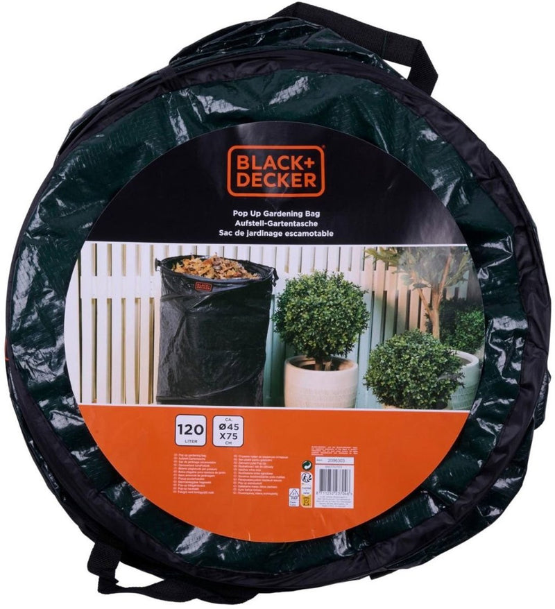 Sac à déchets de jardin Black+decker - pliable - 45x75 cm - 120 l - vert