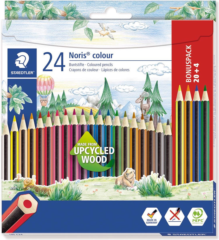 Staedtler crayons de couleur noris lot de 20+4 couleurs