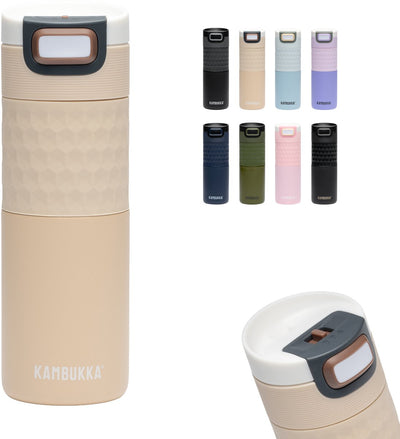 Kambukka etna grip tasse thermos 500 ml - facile à nettoyer - tasse à café étanche - à peine beige