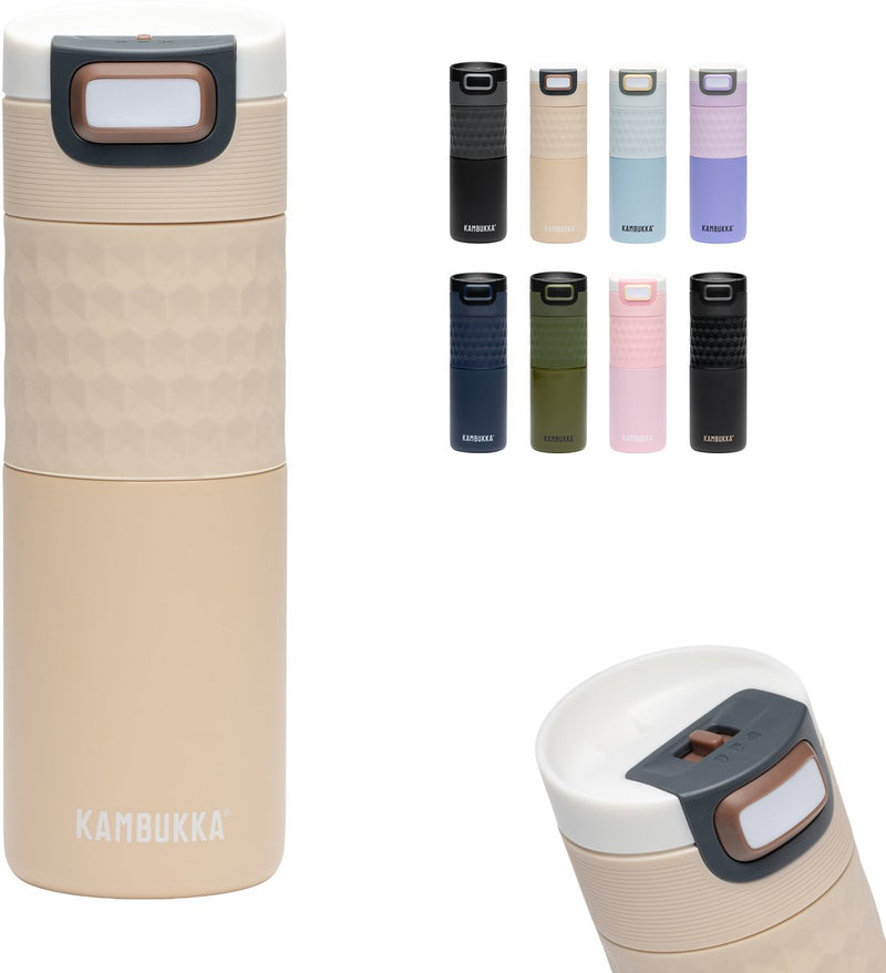 Kambukka etna grip tasse thermos 500 ml - facile à nettoyer - tasse à café étanche - à peine beige