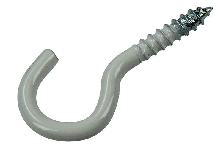 Mack 1017807 - crochet à vis acier blanc 5 pcs 3,5 x 20 mm | 10 pièces