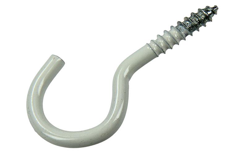 Mack 1017808 - crochet à vis acier blanc 4 pcs 4,0 x 30 mm | 10 pièces