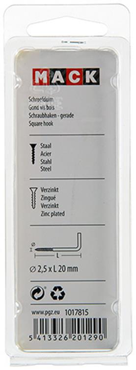 Mack 1017815 - vis à pouce en acier galvanisé 20 pcs 2,5 x 20 mm | 10 pièces