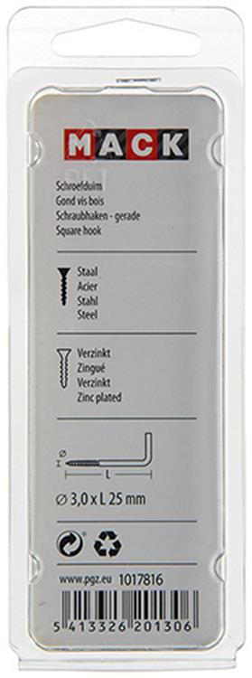 Mack 1017816 - vis à pouce en acier galvanisé 18pcs 3,0 x 25 mm | 10 pièces
