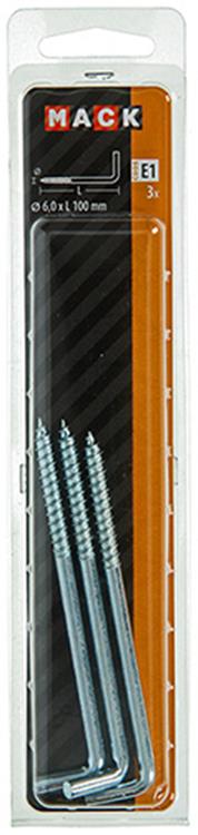 Mack 1017824 - vis à pouce en acier galvanisé 3 pcs 6,0 x 100 mm | 5 pièces