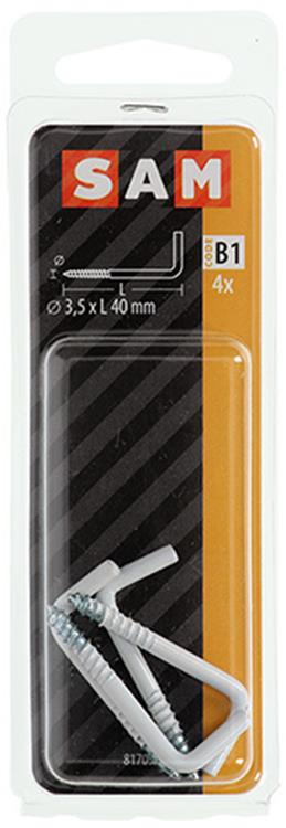 Mack 1017827 - vis à pouce en acier blanc 4 pcs 3,5 x 40 mm | 10 pièces