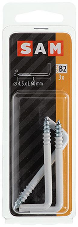 Mack 1017829 - vis à pouce acier blanc 3 pcs 4,5 x 60 mm | 10 pièces