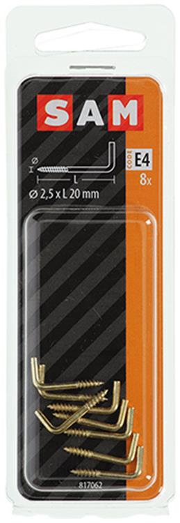 Mack 1019700 - vis à pouce en laiton 8 pcs 2,5 x 20 mm | 10 pièces