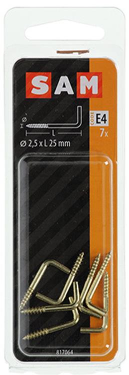Mack 1019701 - vis à pouce en laiton 7 pcs 2,5 x 25 mm | 10 pièces