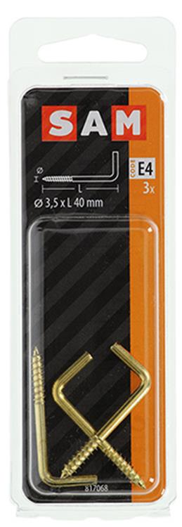 Mack 1019703 - vis à pouce en laiton 3pcs 3,5 x 40mm | 10 pièces