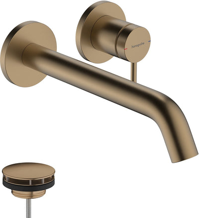 Hansgrohe tecturis s - robinet de lavabo à encastrer - pour montage mural - commande monocommande - bec 22,5 cm - bronze brossé