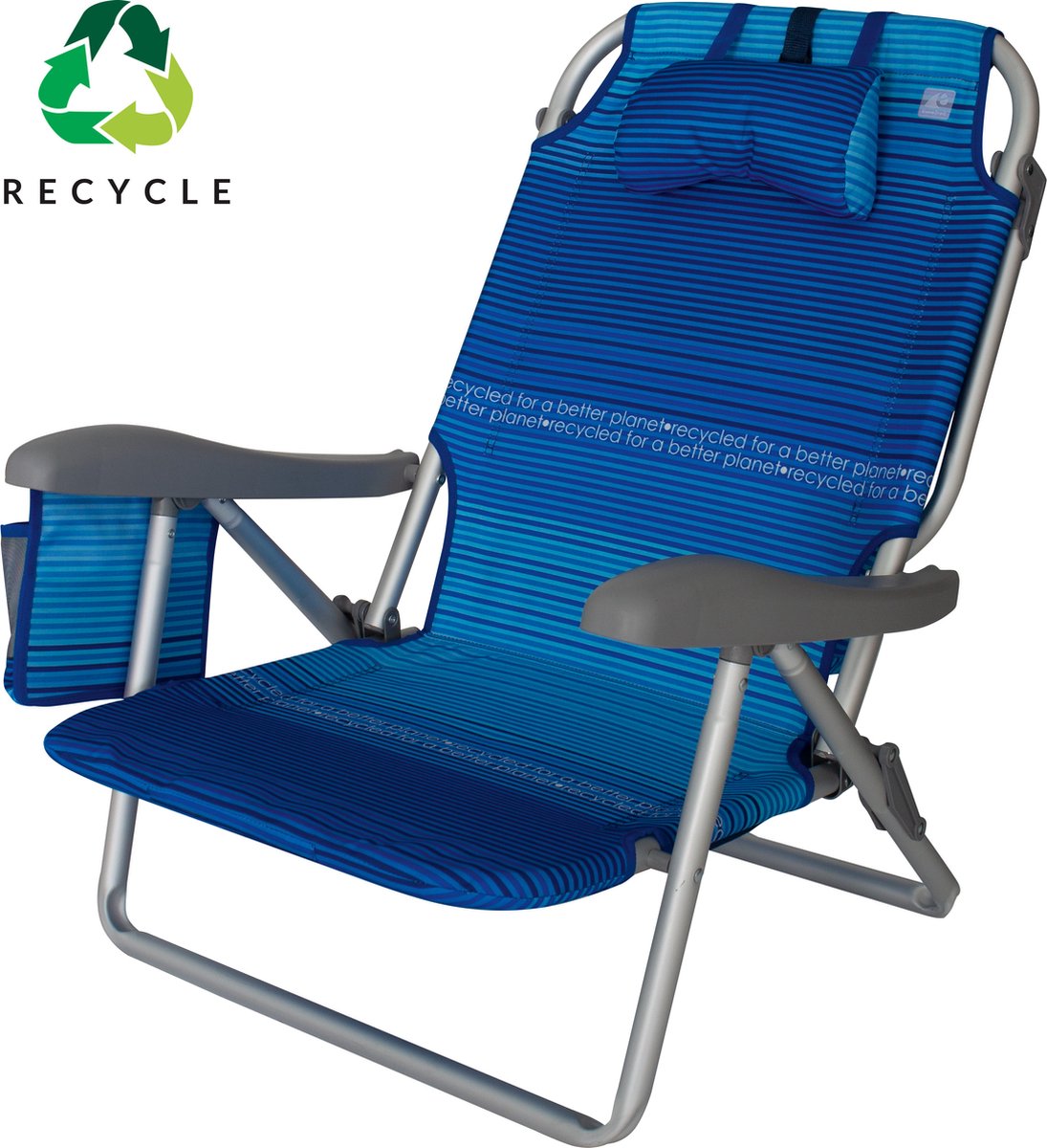 Eurotrail perez beach recyclé - chaise de plage - bleu royal