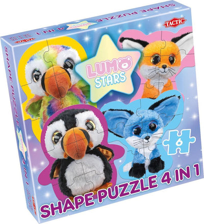 Tactic lumo stars macareux et renards – puzzle – 4x6 pièces – adorables animaux de la forêt et de la mer – design élégant et apaisant – qualité scandinave de haute qualité