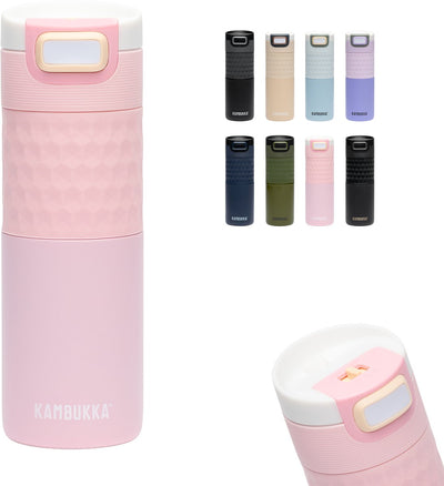 Kambukka etna grip tasse thermos 500 ml - facile à nettoyer - tasse à café étanche - aura rose