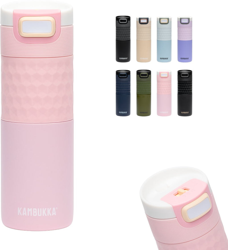 Kambukka etna grip tasse thermos 500 ml - facile à nettoyer - tasse à café étanche - aura rose