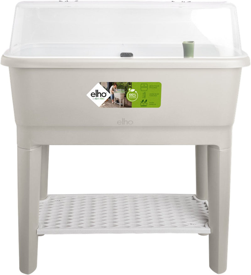 Elho noa table de culture 80 - bac de culture sur pieds avec couvercle - réservoir d'eau - ø 78,5 x h 34,2 cm - gris chaud