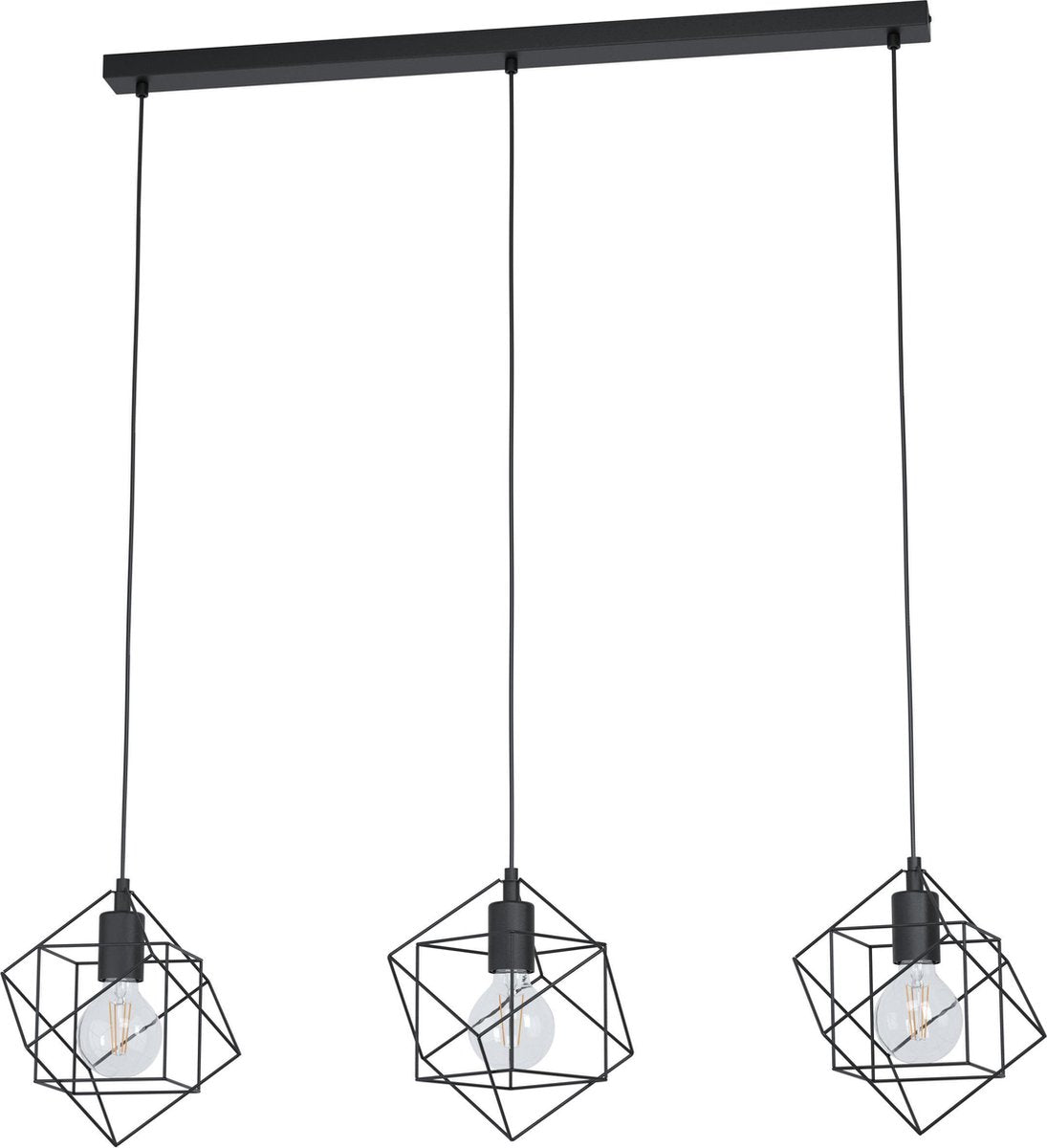 Eglo straiton - lampe suspendue - e27 - 90,5 cm - noir