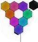 Kit de démarrage Nanoleaf formes hexagones noirs - éclairage intelligent - 9 panneaux LED - compatible siri, google, alexa