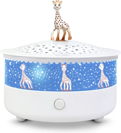 Sophie la girafe projecteur d'étoiles avec capteur de musique et de cris – ciel étoilé enchanteur pour votre tout-petit, arrêt automatique et câble USB inclus