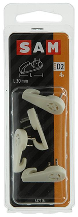Mack 1017844 - crochet à béton plastique 4pcs 30mm | 10 pièces