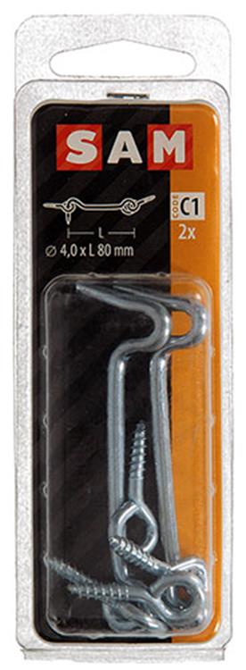 Mack 1017849 - crochet à vent en acier galvanisé 2 pcs 4,0 x 80 mm | 5 pièces
