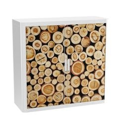 Armoire à portes roulantes paperflow bûches marron, blanc