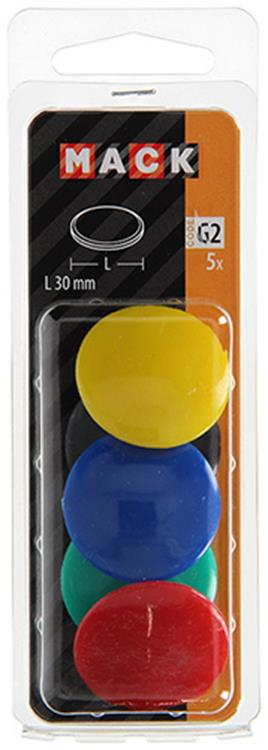 Mack 1017873 - assortiment de plastiques magnétiques pour tableaux 5 pièces 30 mm | 10 pièces
