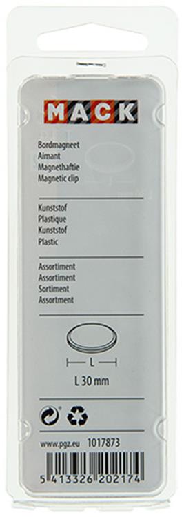 Mack 1017873 - assortiment de plastiques magnétiques pour tableaux 5 pièces 30 mm | 10 pièces