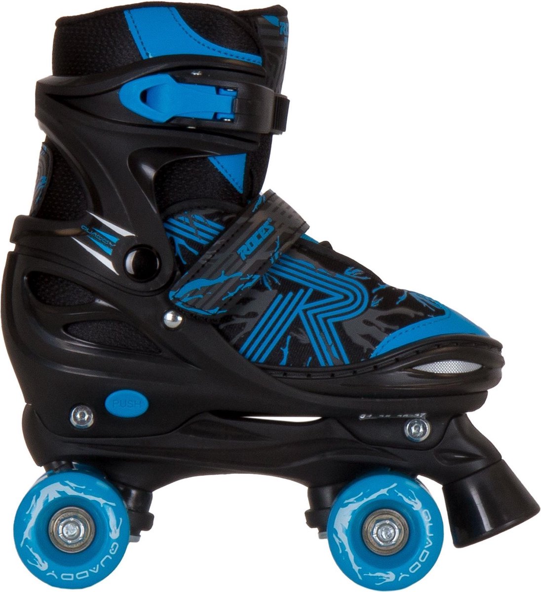 patins à roulettes Quaddy 3.0 garçons noir bleu taille 34-37