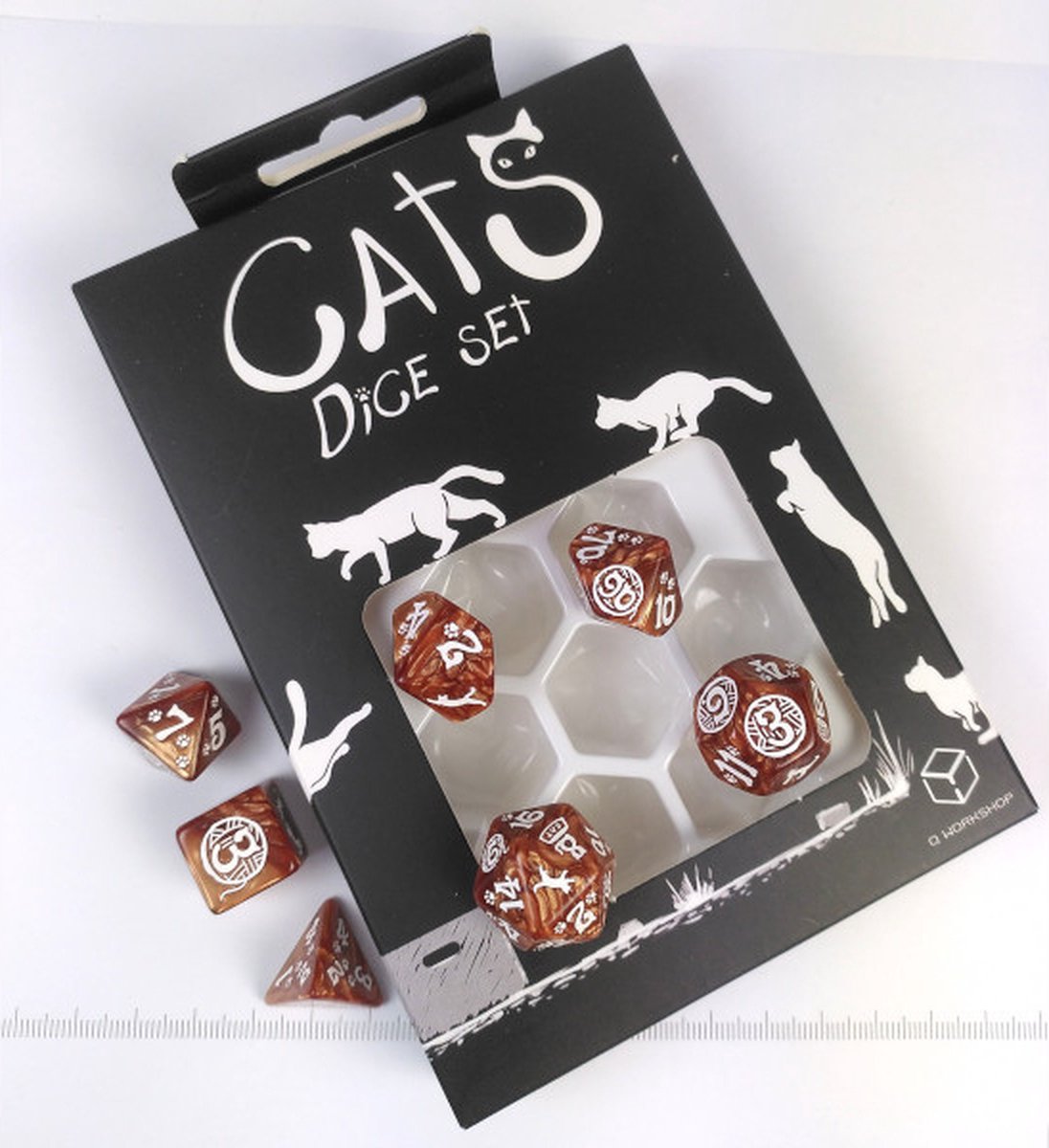 Jeu de dés Q-workshop muffin pour chats - marron - 7 pièces - dnd.