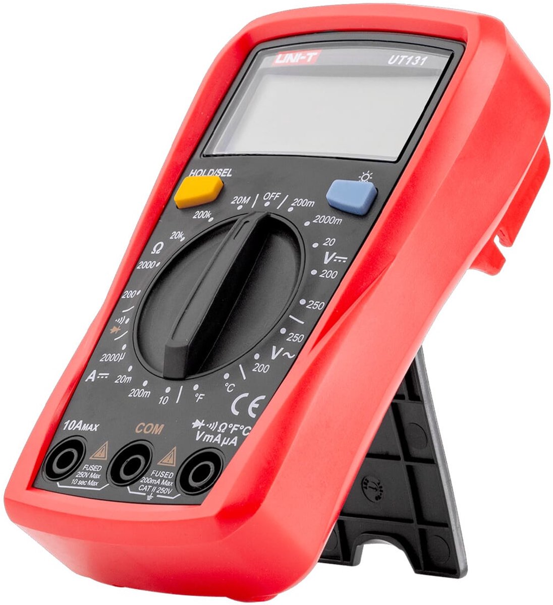 Multimètre numérique Uni-t - 10a - max. 250v - catégorie II - UT131c - rouge